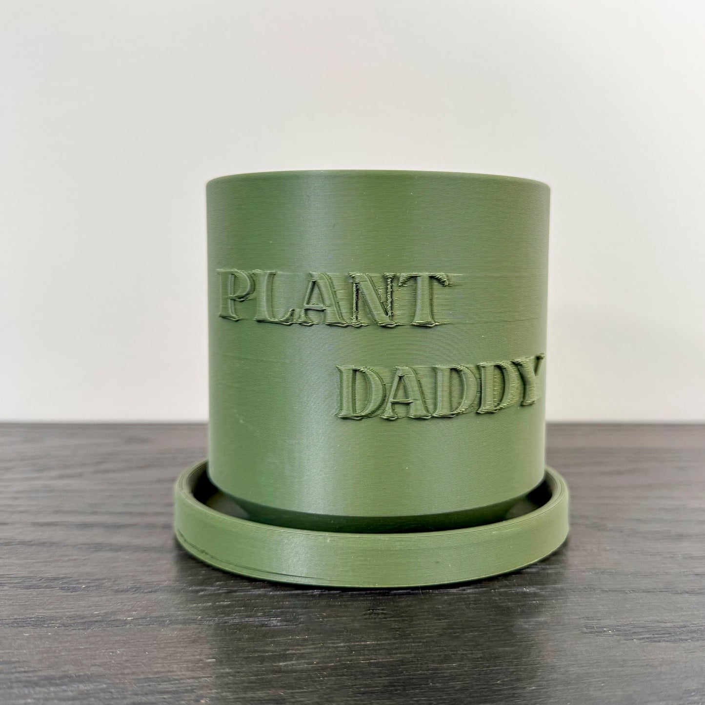 Green 3D printed plant daddy planter