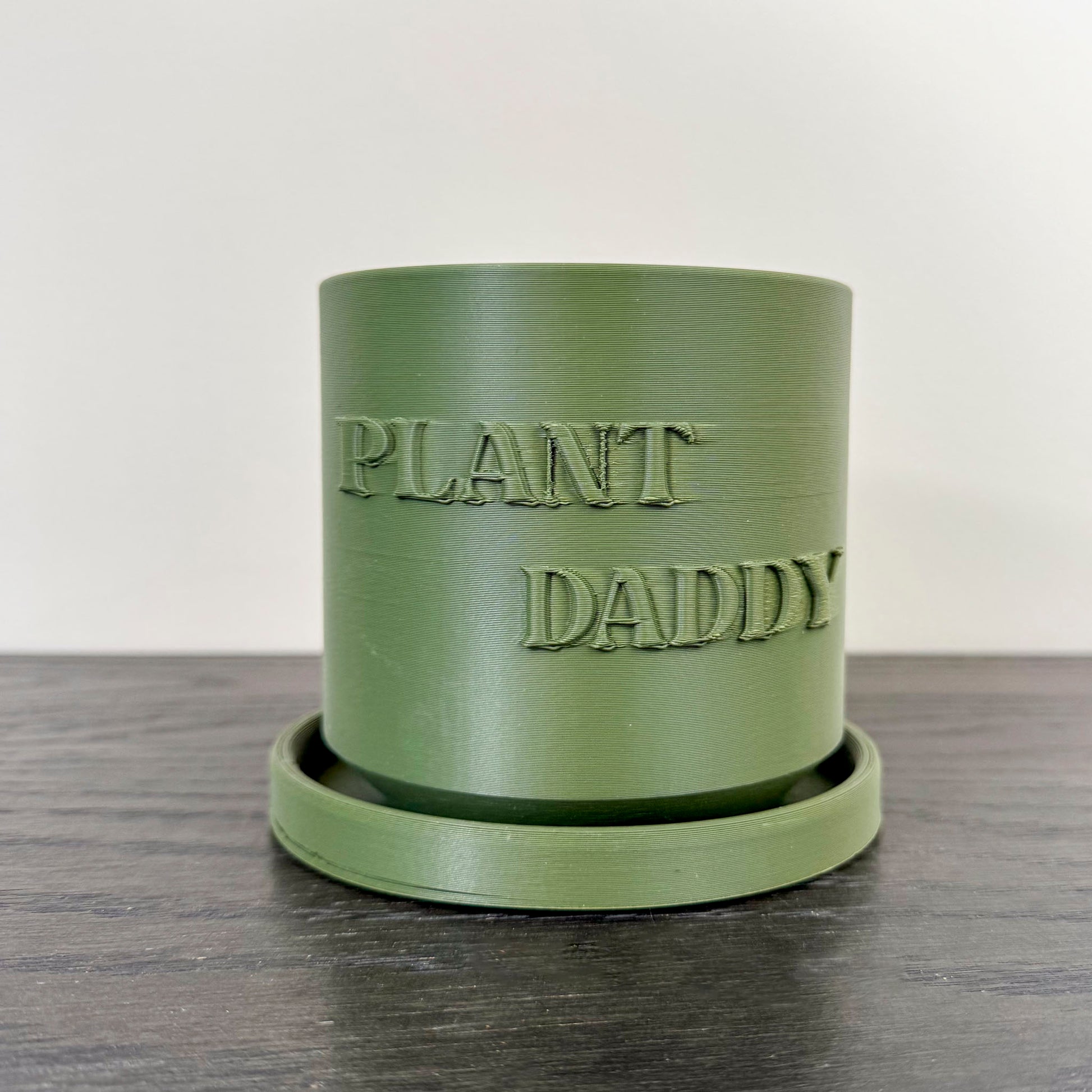 Green 3D printed plant daddy planter