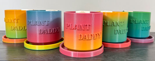Rainbow 3D printed plant daddy planters