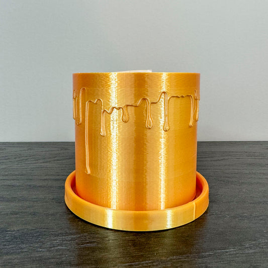 Gold 3D printed drip planter